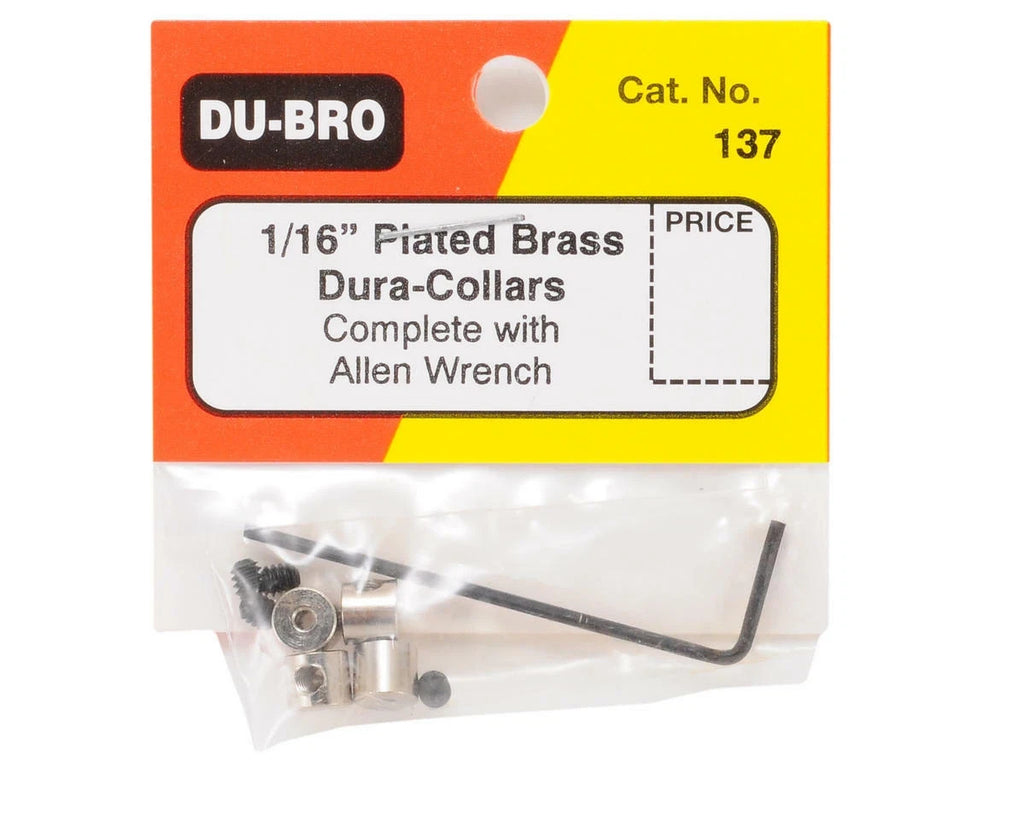 DuBro RC Remote Control Wheel Collars 1/16" 1/16 Brass Dura Collars DUB137