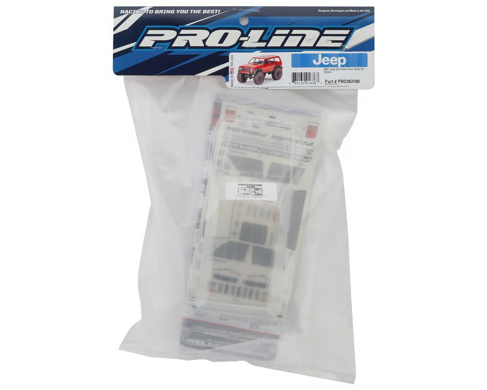 ProLine Racing 2001 Jeep Cherokee Clear Body for SCX24 PRO363100 363100