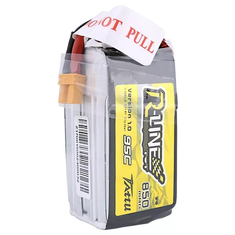 4X Tattu 850mAh 14.8V 95C 4S Lipo Battery XT30 Plug For FPV RC Drone Quadcopter