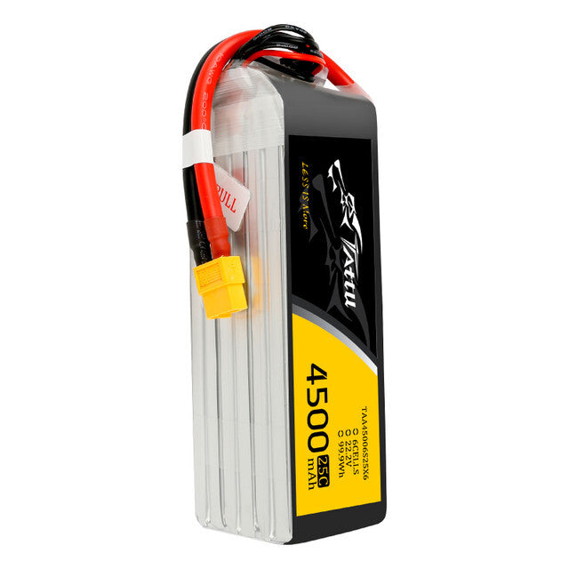 Tattu 22.2V 25C 6S 4500mAh Lipo Battery XT60 Plug For 600 size RC Helicopter Jet