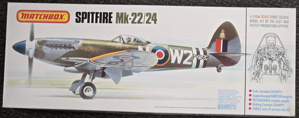 Matchbox Spitfire Mk-22/24 PK-501 1:32 Scale Model Kit