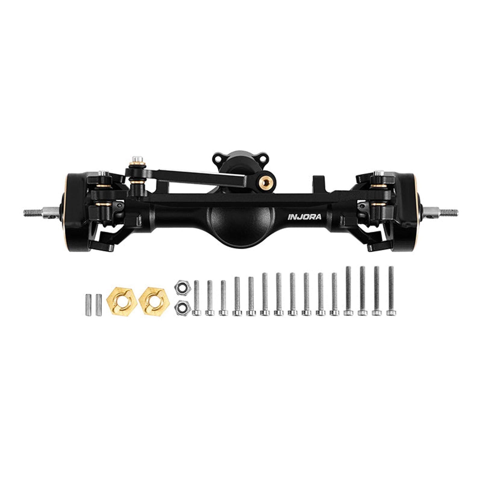 INJORA 4M-104BKFR +5mm Diamond Portal Axles Lay Down Servo TRX-4M Black