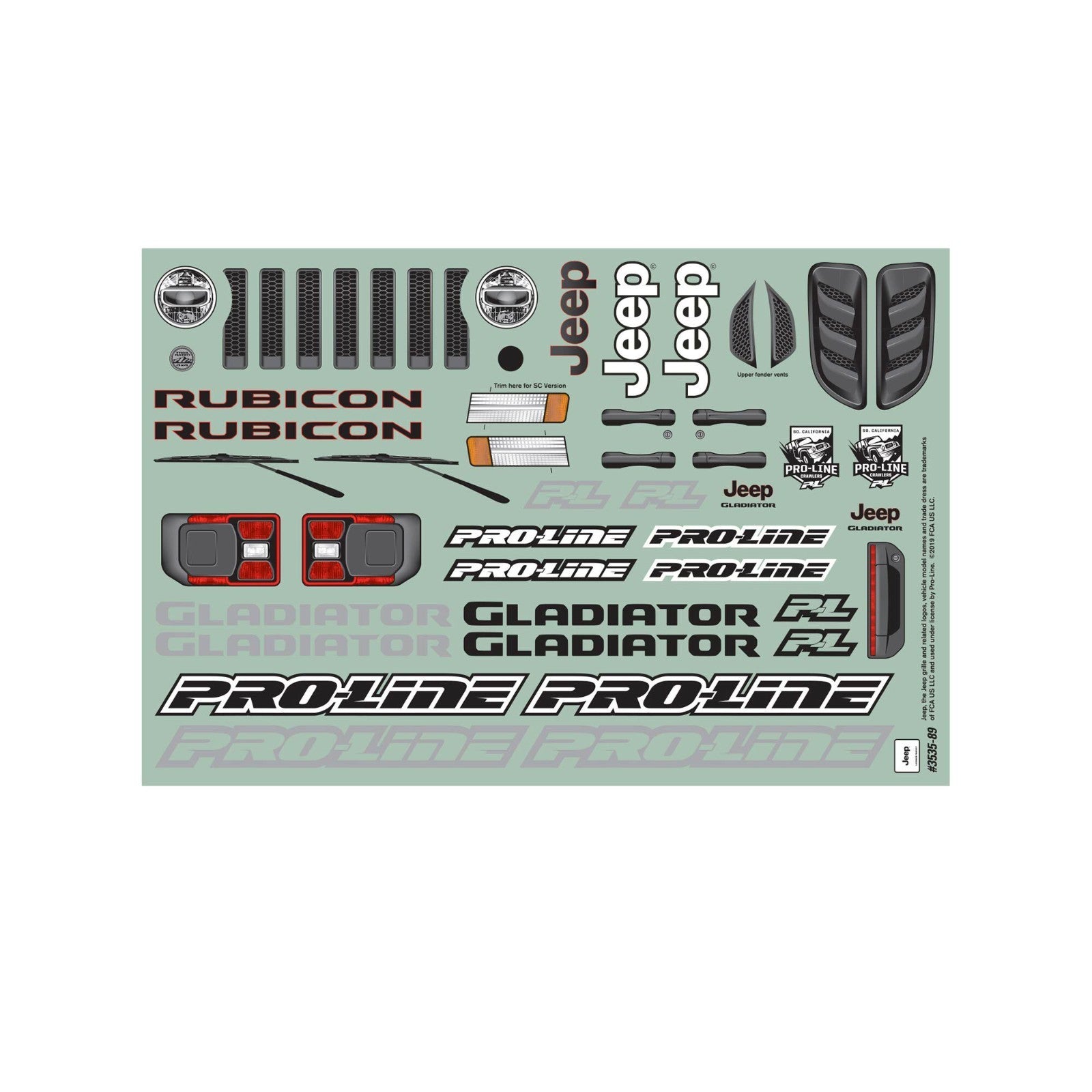 Proline 2020 Jeep Gladiator 1/10 Scale Clear Truck Body PRO353500 353500