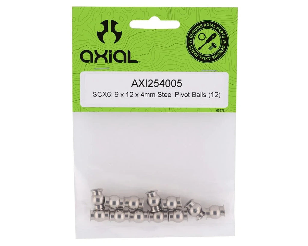 Axial SCX6 9x12x4mm Steel Pivot Balls (12) AXI254005 For Jeep JLU Honcho