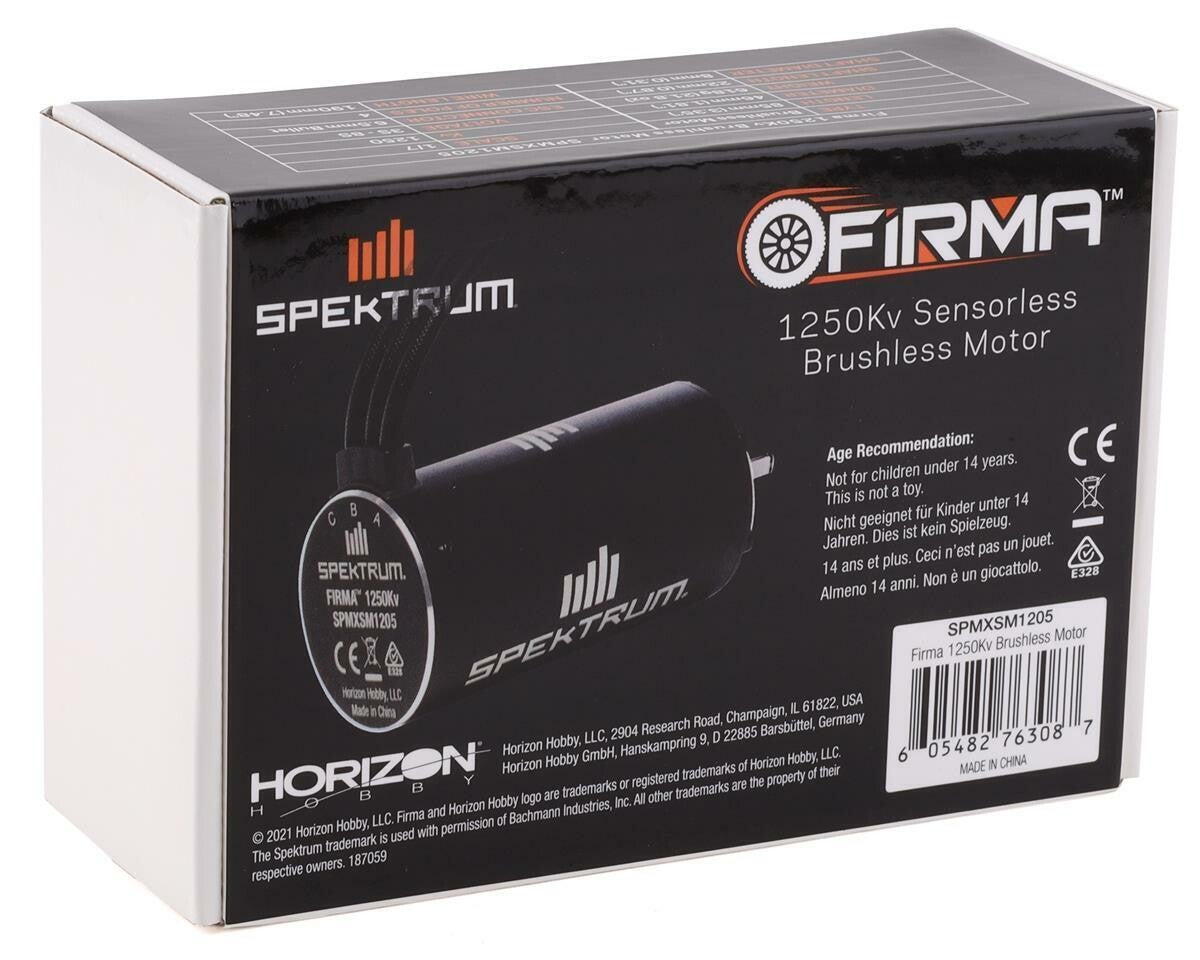 Spektrum RC Firma 4-pole Brushless Motor w/8mm Shaft (1250Kv) SPMXSM1205