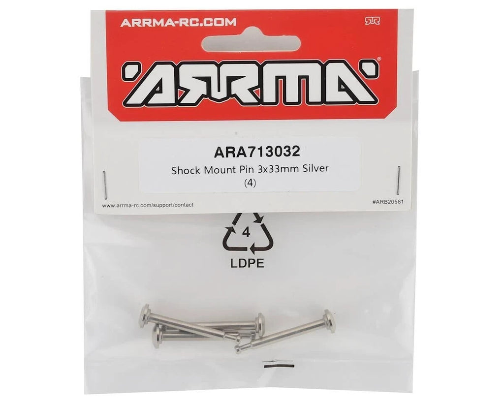 Arrma ARA713032 713032 Shock Mount Pin 3x33mm Silver 4 pcs/set : Kraton 6S