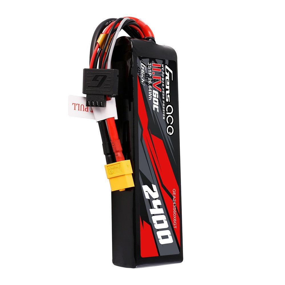 Gens Ace 2400mAh 3S 60C 11.1 V GTech Lipo Battery Pack w/ XT60 Plug Mini Kraton