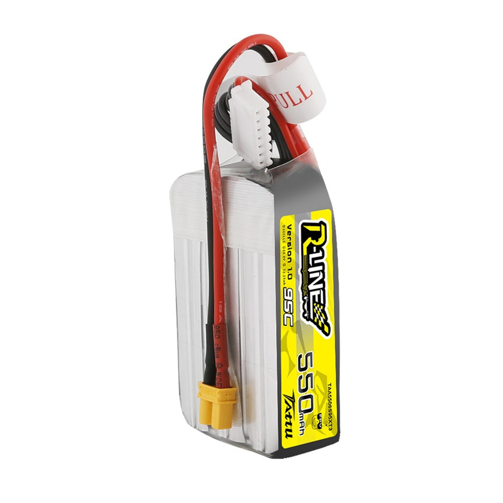 Tattu 550mAh 6S 95C 22.2V R-Line Lipo RC Drone Battery Pack With XT30 Plug