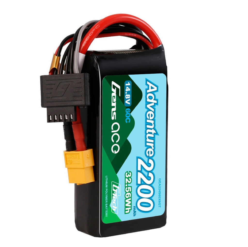 Gens ace 2200mAh 4S 60C 14.8 V G-Tech Adventure Lipo Battery Pack with XT60 Plug