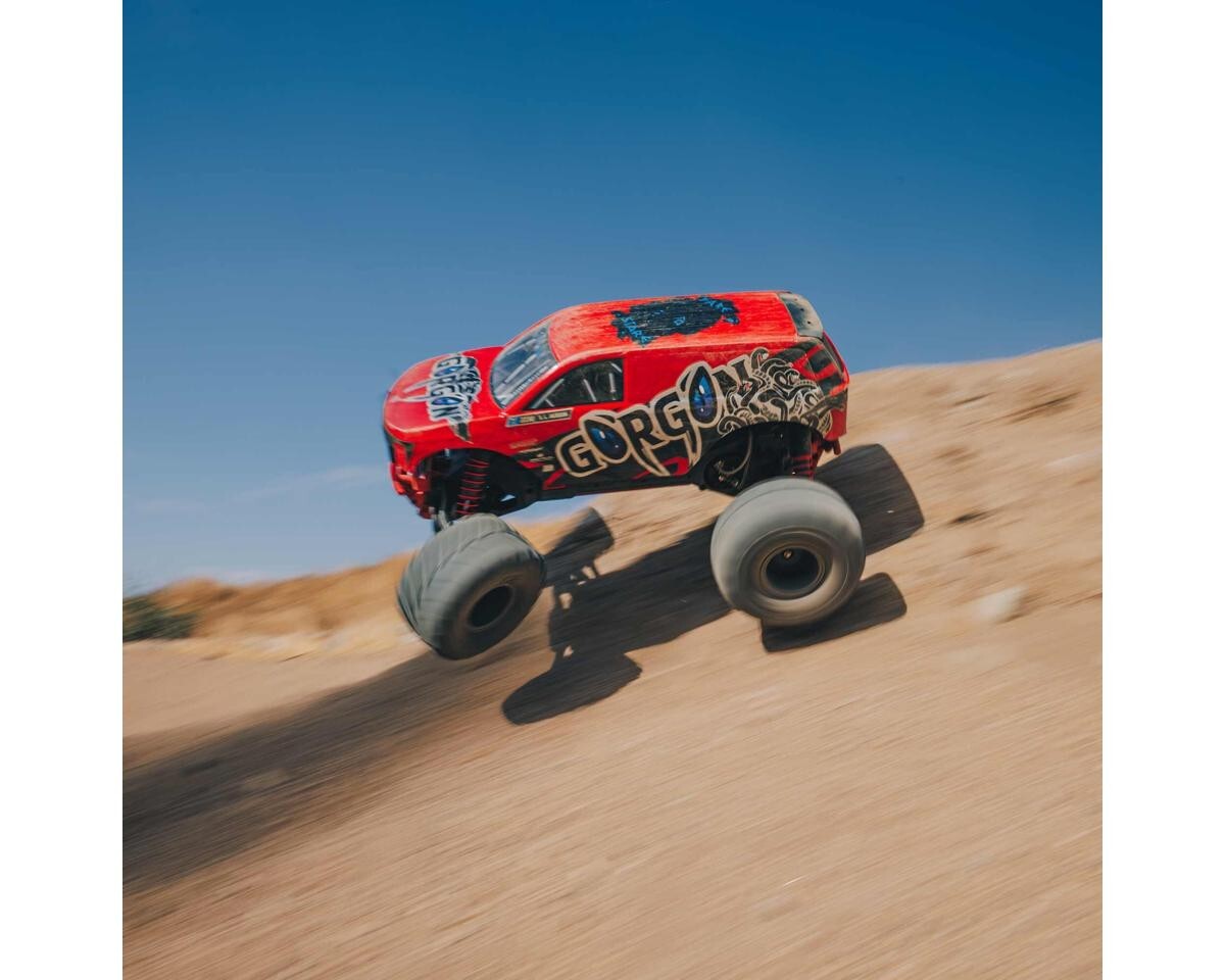 Arrma Gorgon 4X2 MEGA 550 Brushed 1/10 Monster Truck RTR (Red) w/SLT2 2.4GHz