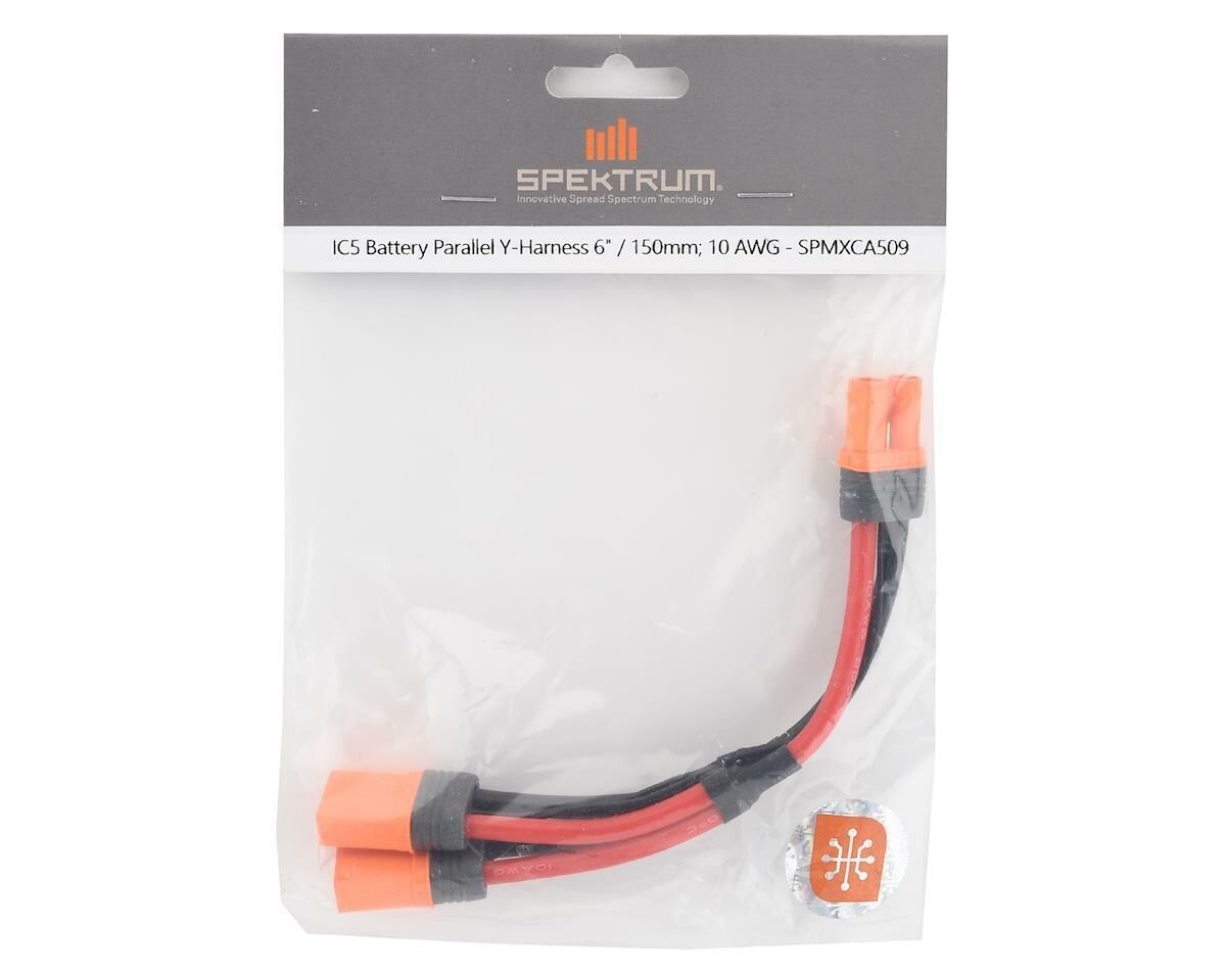 Spektrum RC IC5 / EC5 6" Battery Parallel Y-Harness Connector SPMXCA509