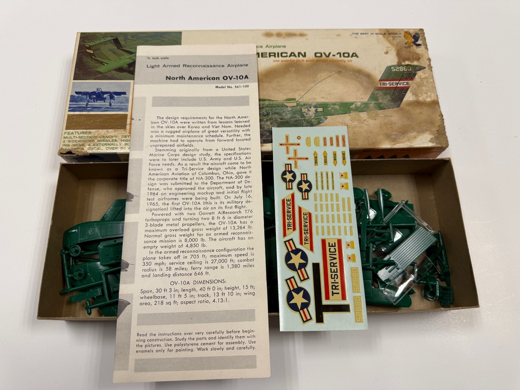 Hawk 1/48 Scale Plastic Model North American OV-10A Airplane Kit #561