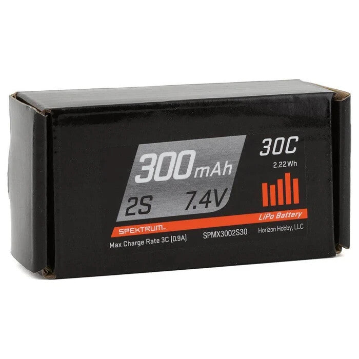 Spektrum 300mAh 2S 7.4V 30C LiPo RC Battery UMX PH Connector SPMX3002S30
