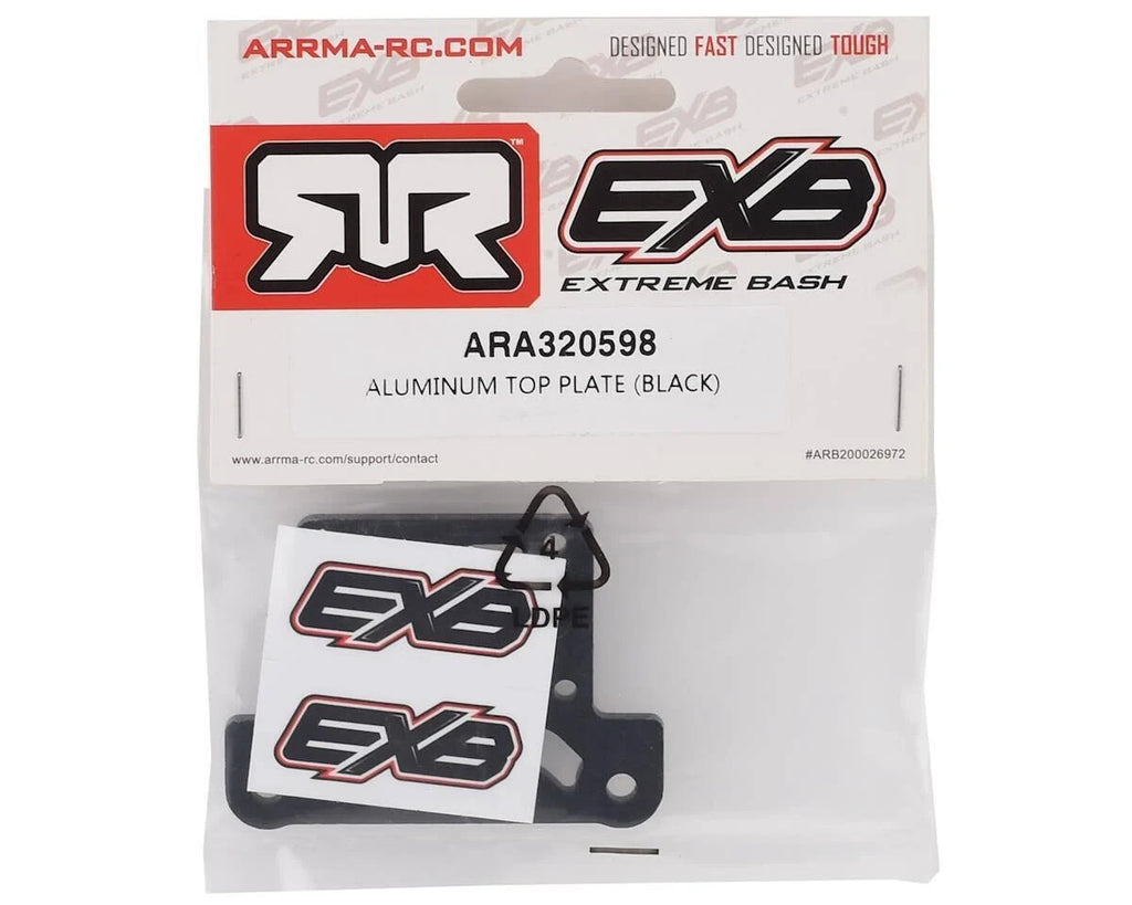 ARRMA ARA320598 EBX Aluminum Top Plate Black FELONY INFRACTION TYPHON 320598