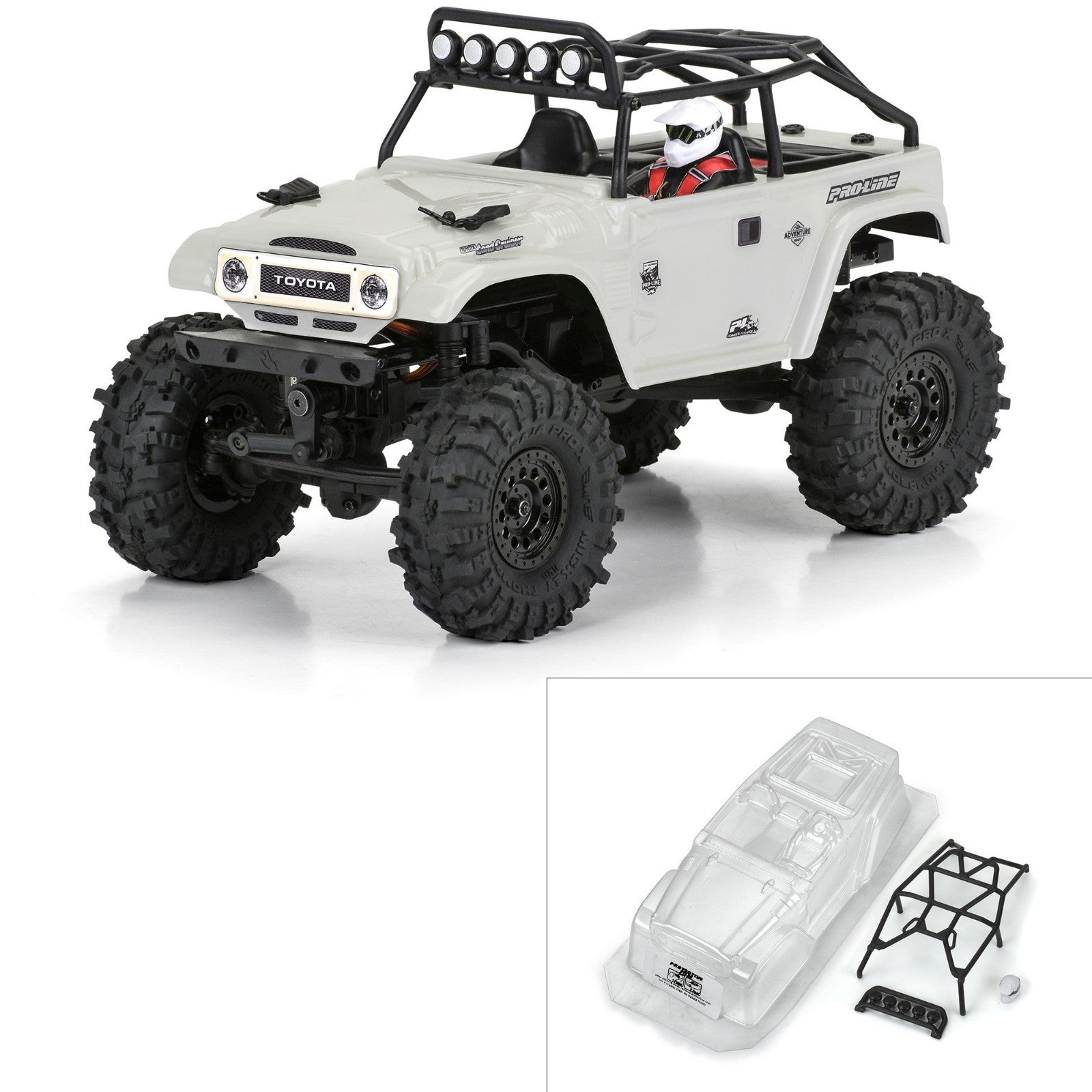 PRO366300 1979 TOYOTA LAND CRUISER FJ40 BODY WITH TRAIL CAGE FOR AXIAL SCX24: