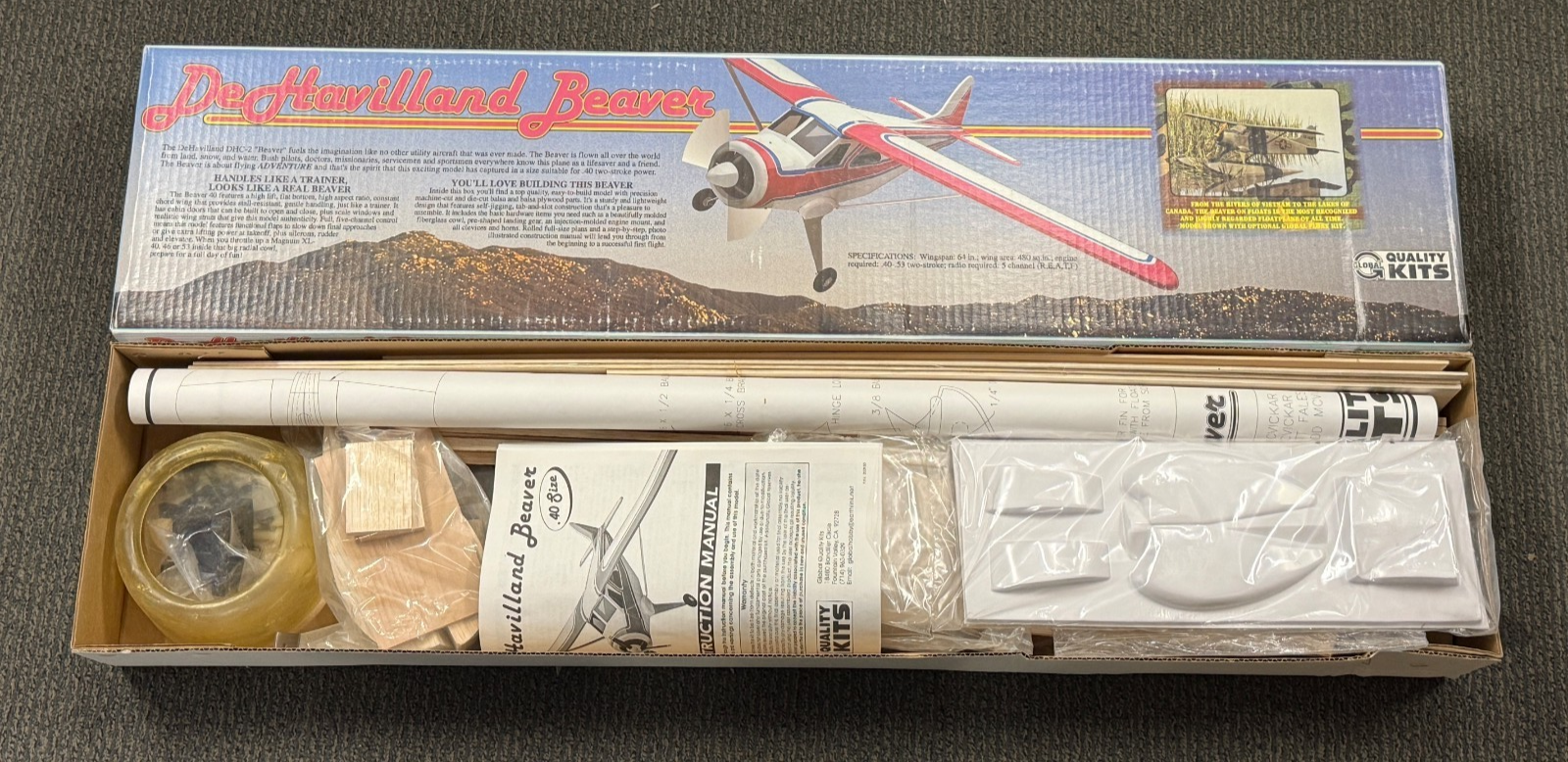 New Global RC Remote Control Dehavilland Beaver Balsa Wood RC Airplane Kit