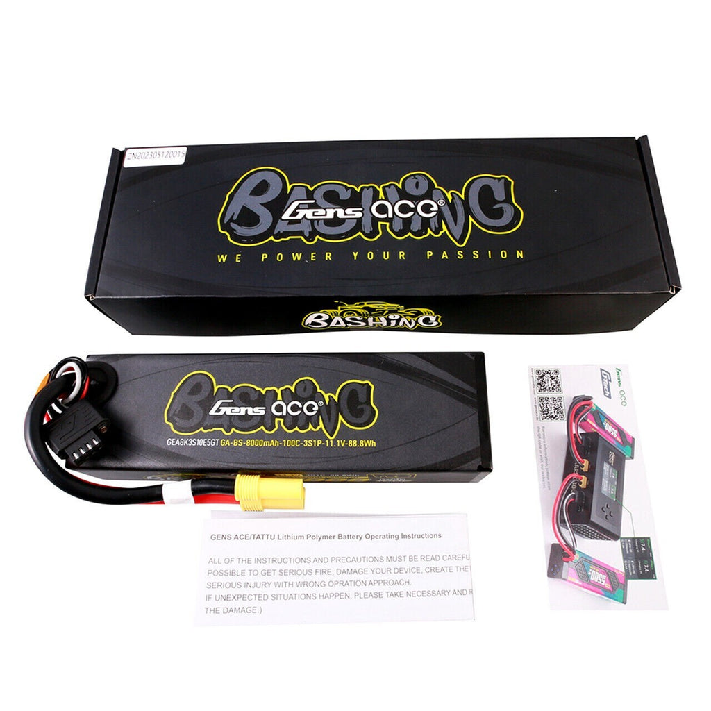 Gens Ace G-Tech Bashing 8000mAh 11.1V 100C 3S Lipo Battery EC5 For Arrma Car