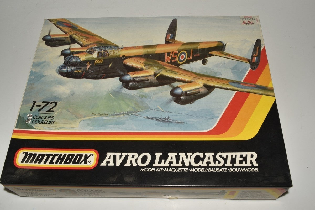 1983 Matchbox 3-Color 1/72 British RAF Avro Lancaster Model Airplane Kit #PK-602