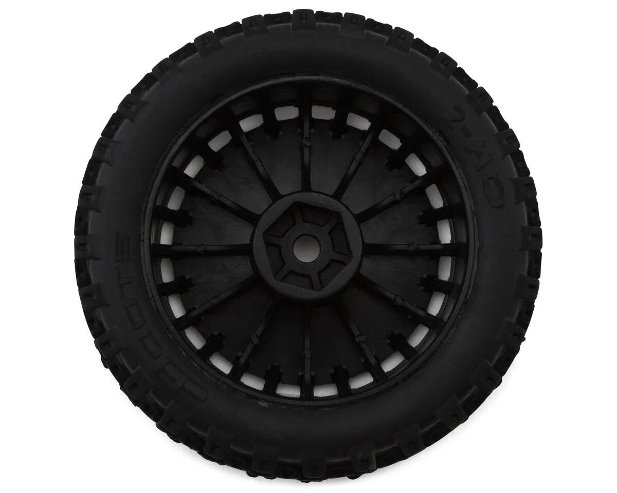 Arrma Typhon Grom 1/18th Tires Dboots  '2-HO' & Black 12mm Wheels ARA550114