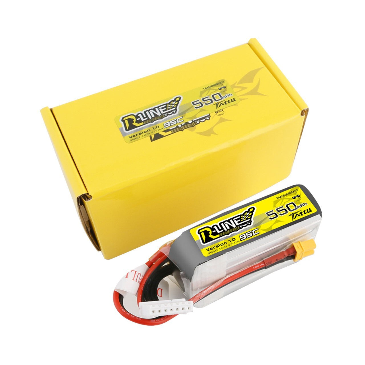 Tattu 550mAh 6S 95C 22.2V R-Line Lipo RC Drone Battery Pack With XT30 Plug