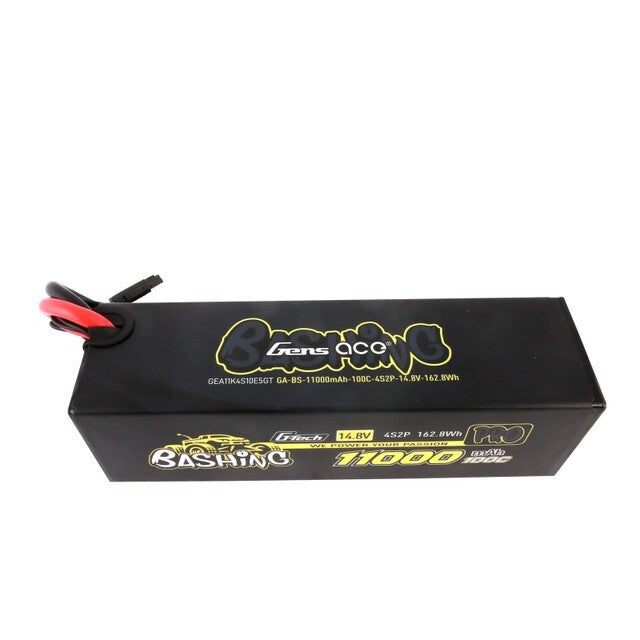 2x Gens Ace Bashing Pro G-Tech 14.8V 100C 4S 11000mah Lipo Battery Pack With EC5