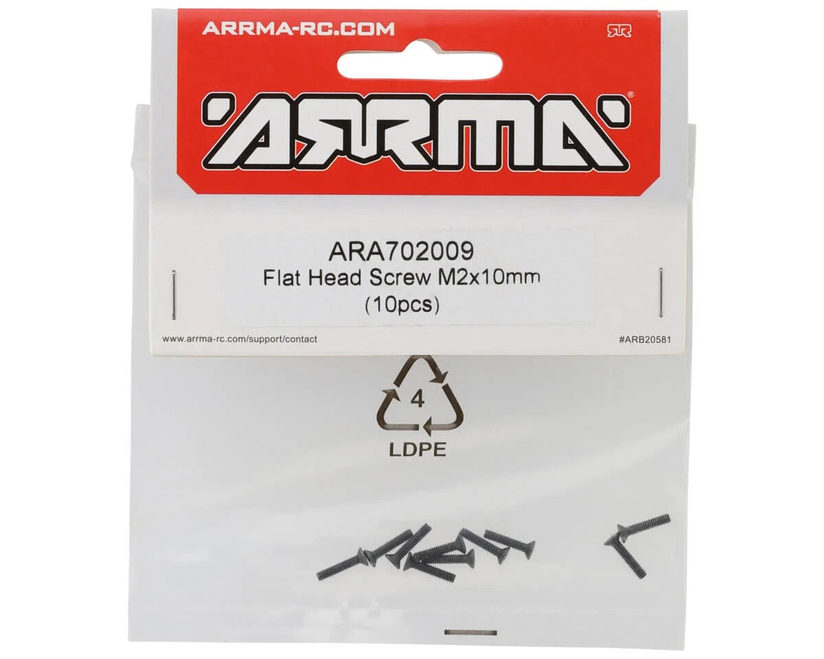ARRMA Flat Head Screw M2 x 10mm (10 pcs) ARA 702009 Granite Typhon Mojave GROM
