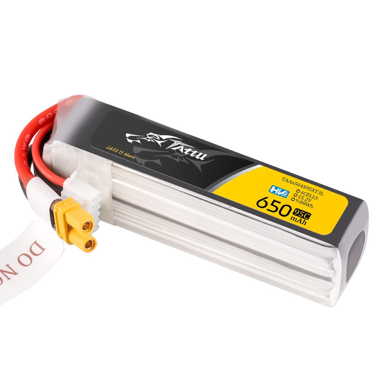 4x Tattu 650mAh 4S 15.2V 95C Lipo RC Drone Battery Long Pack with XT30 Plug