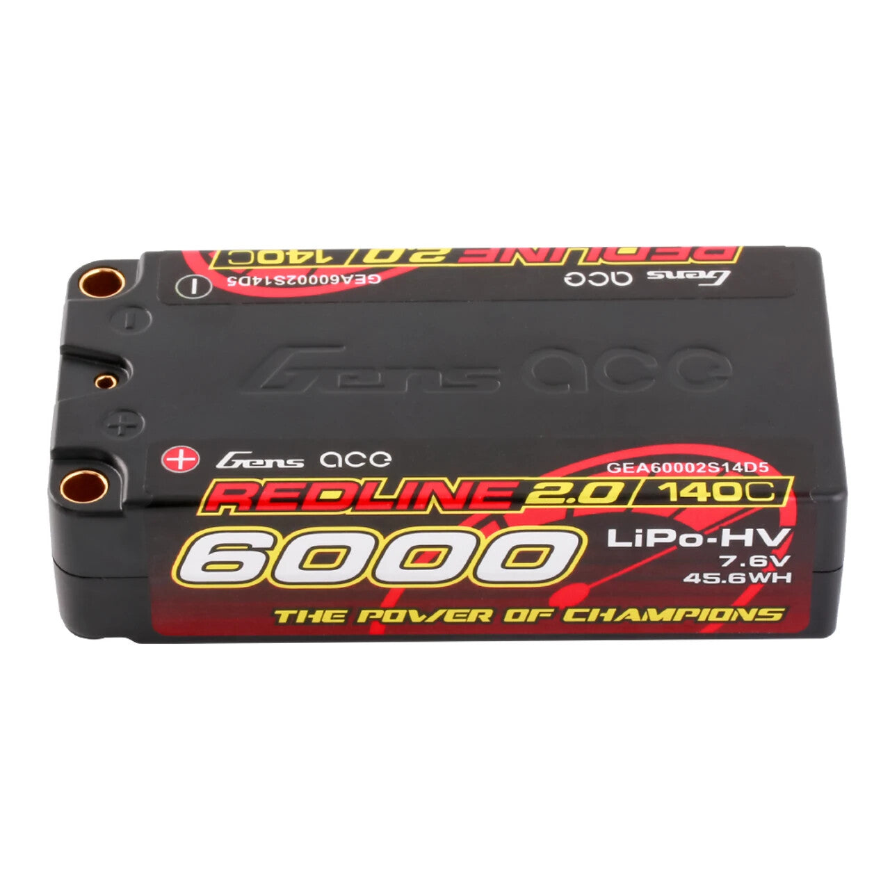 Gens Ace Redline Series 6000mAh 7.6V 140C 2S HardCase HV Lipo RC Car Battery
