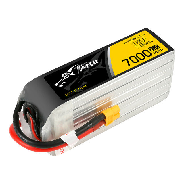 Tattu 25C 22.2V 6S 7000mAh Lipo RC Drone Airplane Battery Pack With XT60 Plug