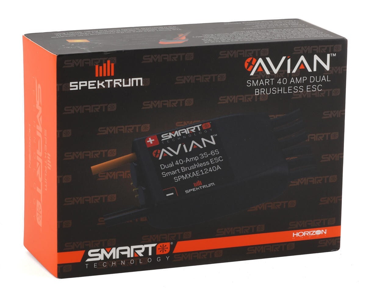 Spektrum RC Avian Dual 40 Amp 3-6S Brushless Smart ESC Speed Control SPMXAE1240A