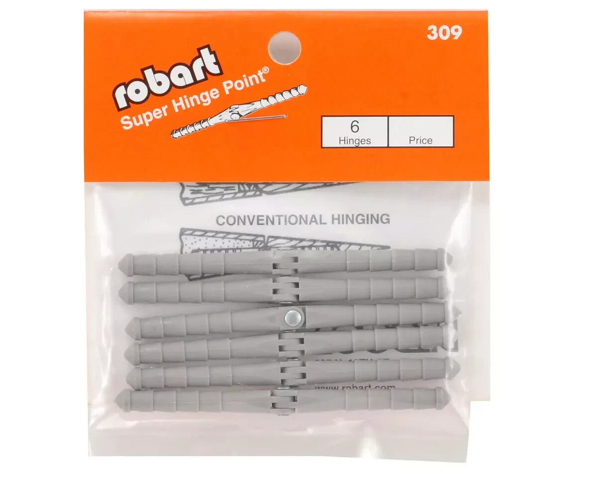 Robart Manufacturing RC Airplane Super Hinge Point Hinges 3/16 (6) 309 ROB309