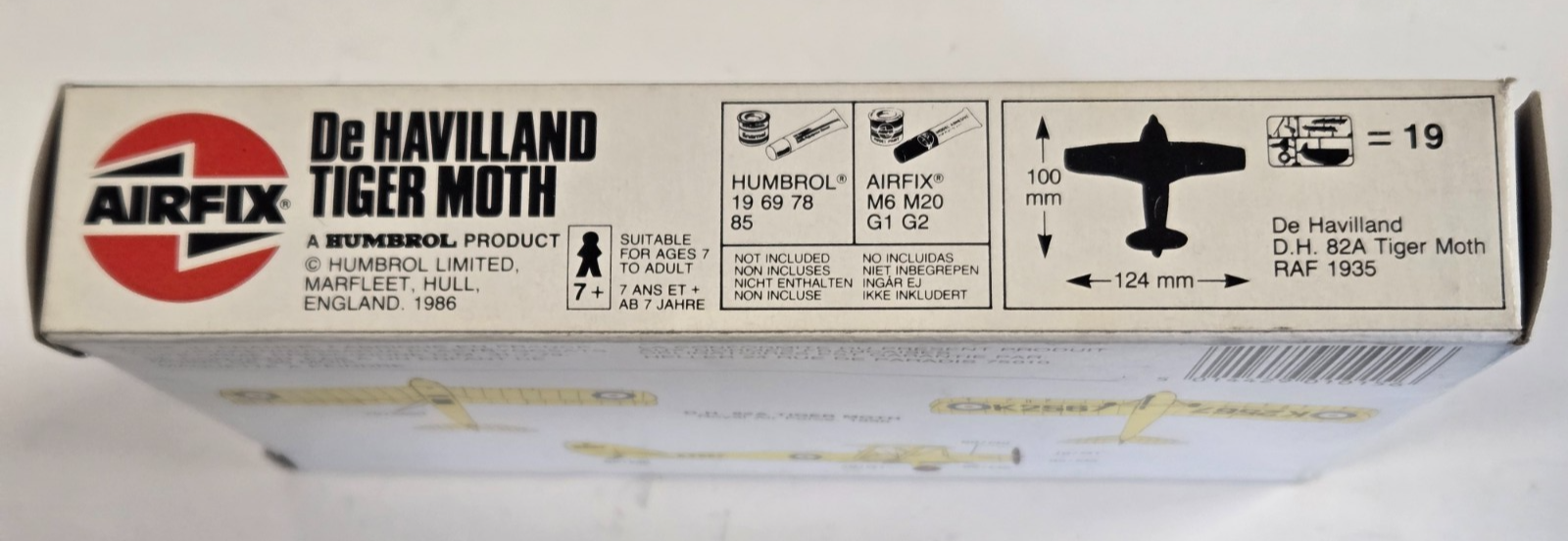 Vintage Airfix DeHavilland Tiger Moth Model Airplane Kit # 1015 1986