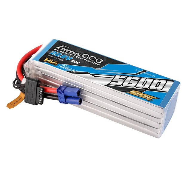 Gens Ace GTech HV 5600mAh 6S 80C 22.8V Lipo Battery Pack with EC5 Plug