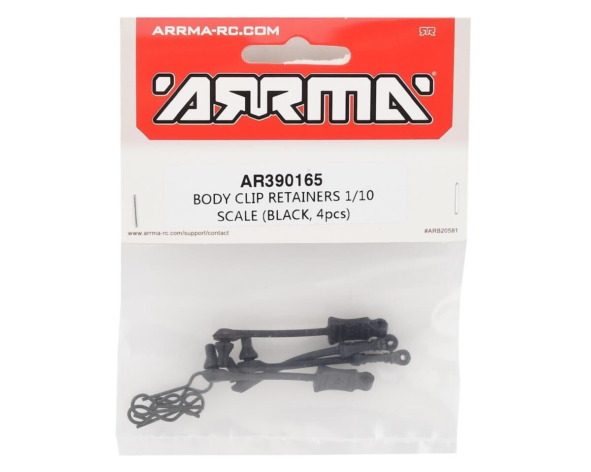 Arrma 1/10 Body Clip Retainer Black (4) ARA390165 390165 Typhon 3S BLX Buggy