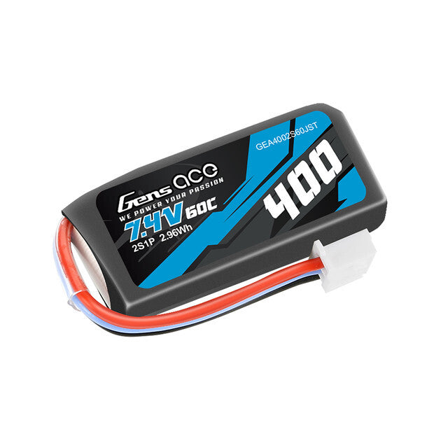 Gens Ace 400mAh 7.4V 60C 2S Lipo Battery Pack w/ JST-XHR Plug : OMP M1 Align T15