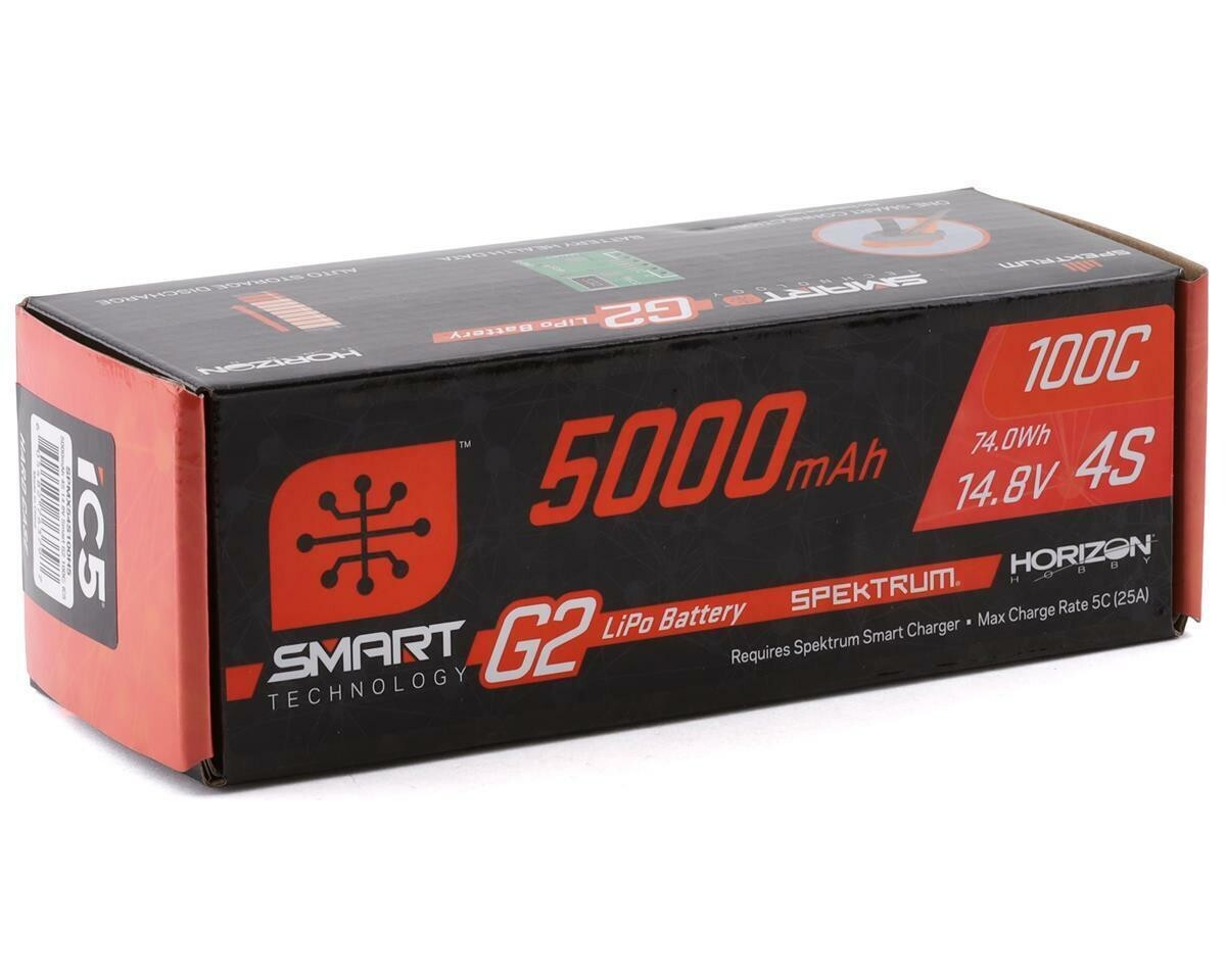 Spektrum RC 4S Smart G2 LiPo 100C Battery Pack 14.8V 5000mAh SPMX54S100H5