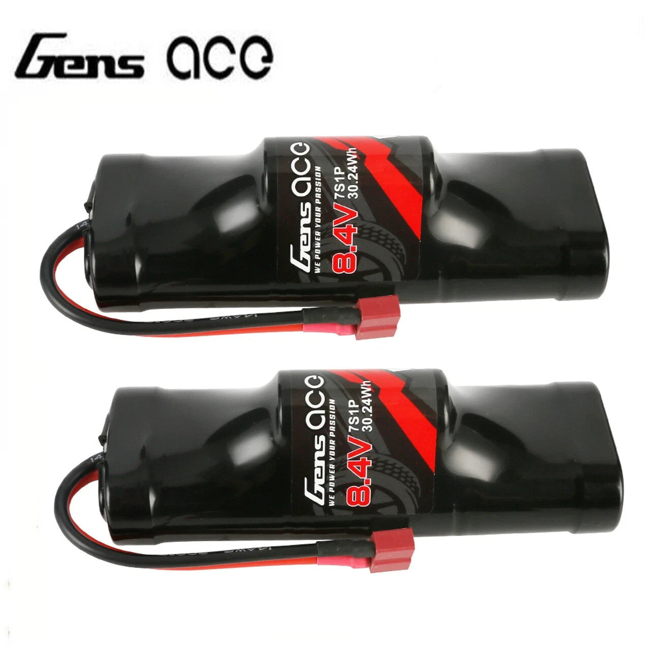 2x Gens ace 8.4V 5000mAh NiMH RC Truck / Car Battery Hump Style w/ Deans T Plug