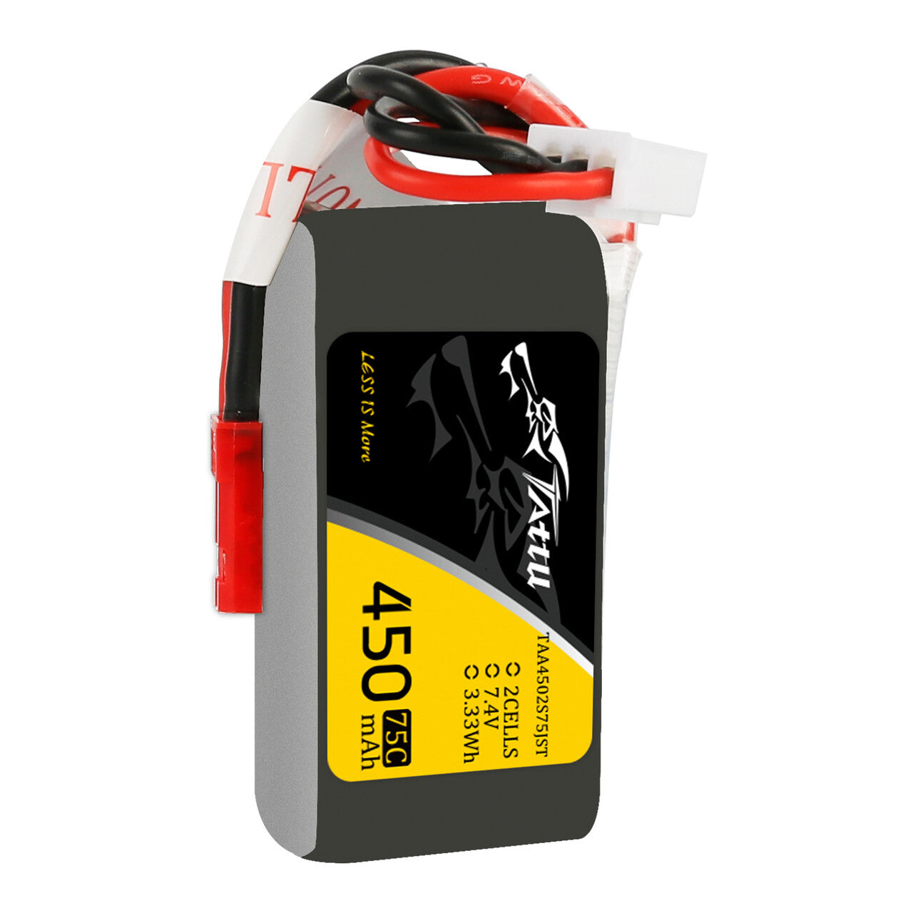 Tattu 7.4V 75C 2S 450mAh Lipo RC Remote Control Battery Pack With JST Plug