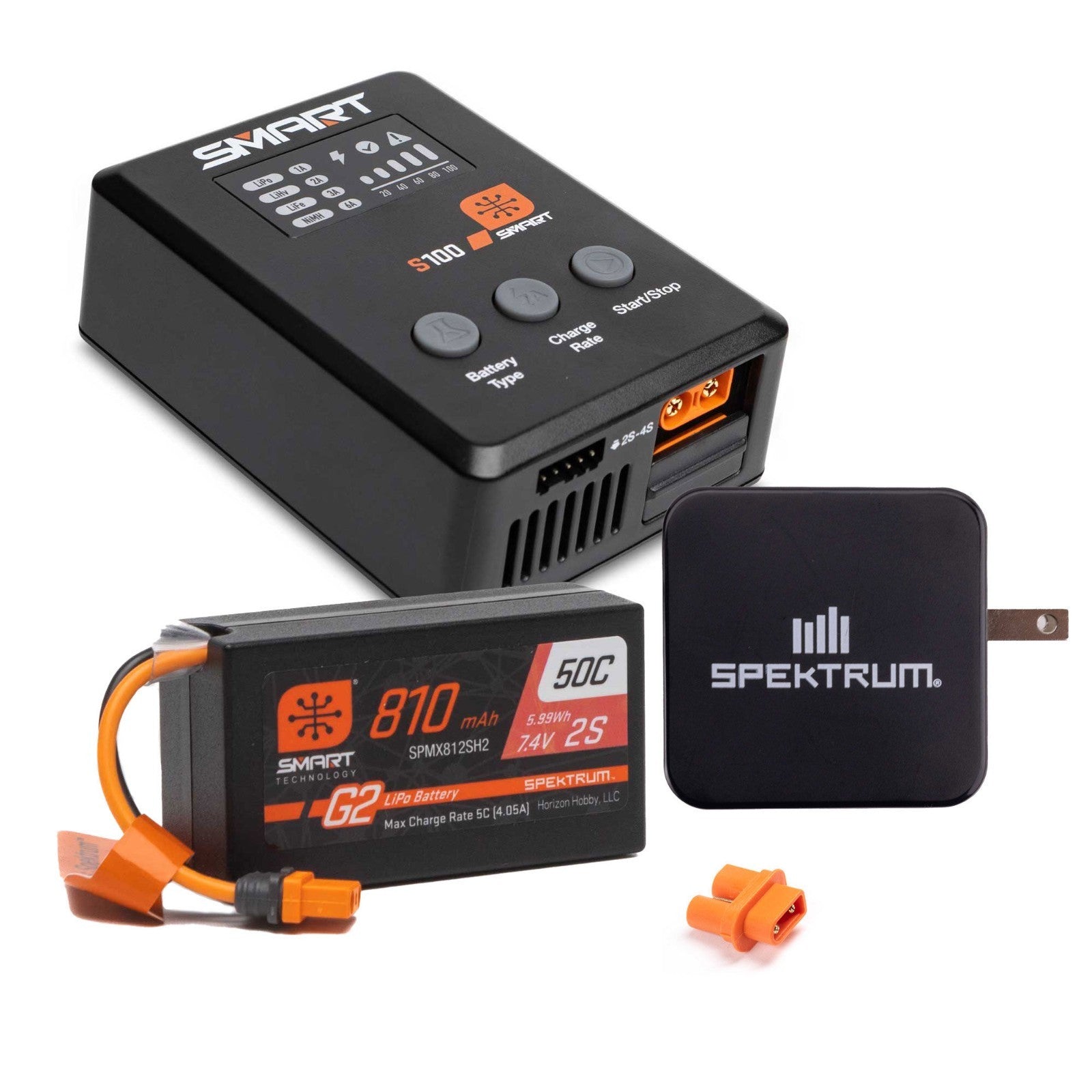 Spektrum Accessories Smart G2 Powerstage Bundle 810mAh 2S 50C LiPo Battery IC...