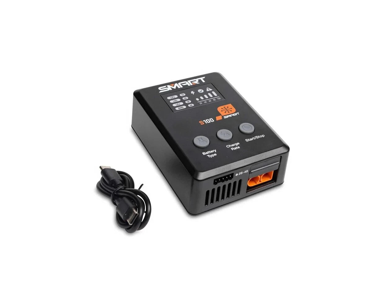 Spektrum RC Bundle 2S Smart 50C LiPo Battery 5000mAh S100 Charger SPMX-1032