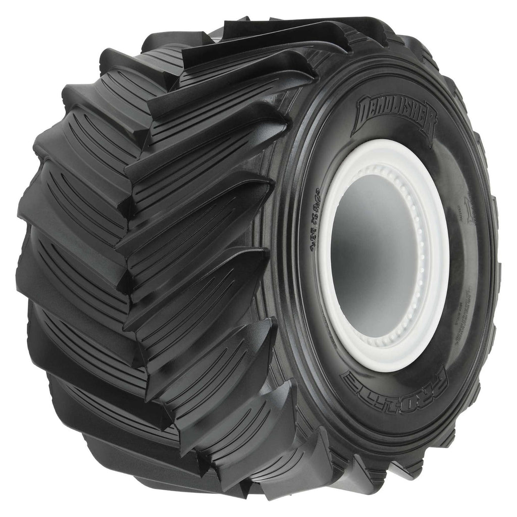 ProLine 1/10 Demolisher Fr/Rr 2.6"/3.5" MT Tires Mounted 12mm Gray Whlees (2)