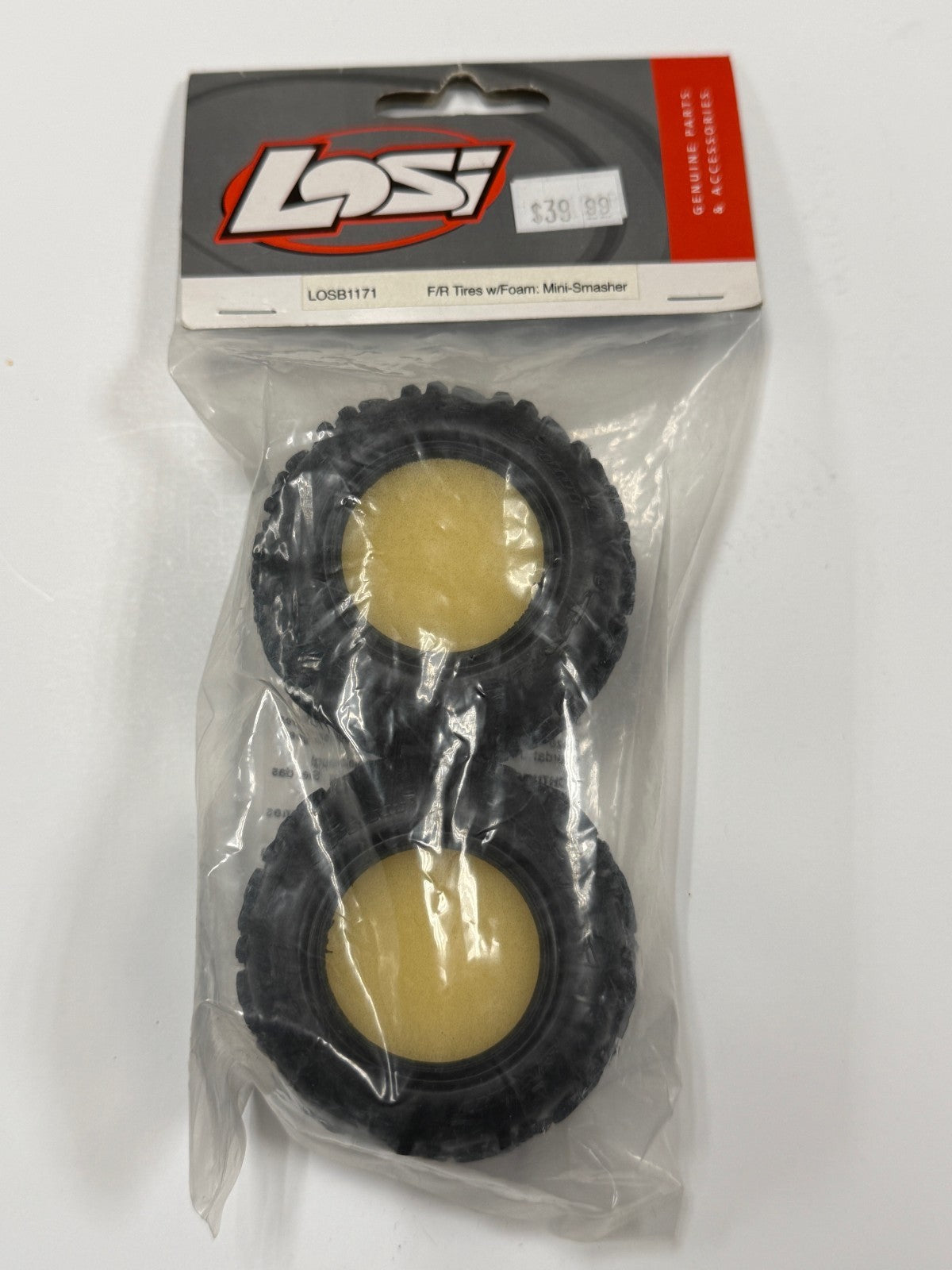 Vintage Losi Mini T MiniT RC Front / Rear Mini Smasher Tires w/ Foam LOSB1171