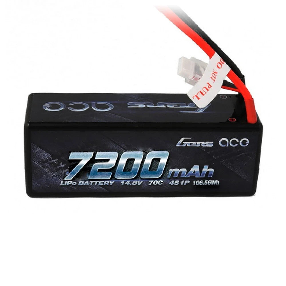 Gens Ace 7200mAh 4s 70C 14.8V HardCase Lipo RC Car Battery with Deans T Plug