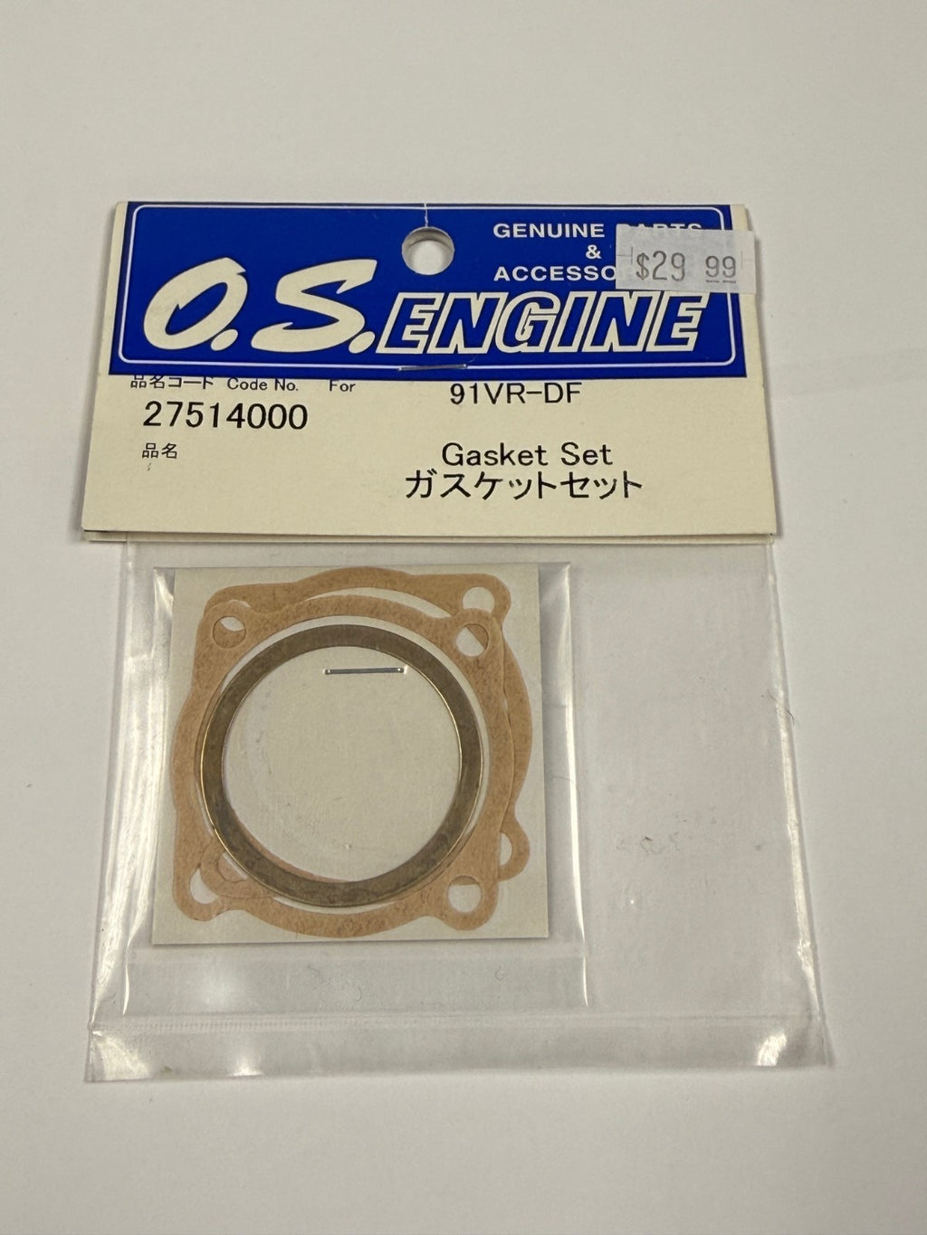 O.S. OS 27514000 RC Remote Control Engine Gasket Set For: .91 91 VR VR-DF