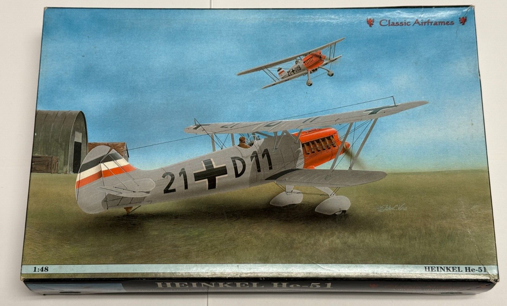 Classic Airframes Heinkel He-51 He51 96-407 1/48 Scale NIB Plastic Model Kit