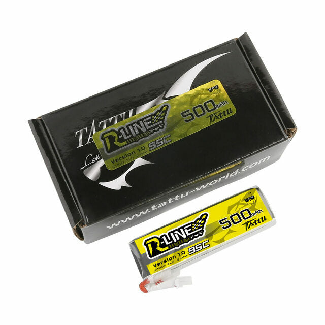 Tattu 500mAh 3.7V 95C 1S RC Remote Control Lipo Battery Pack W/ JST-PHR Plug