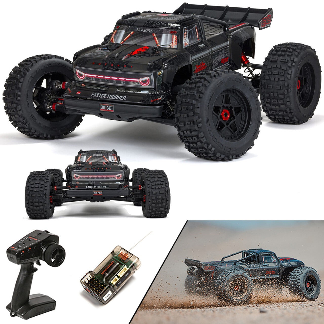 Arrma Outcast 8S BLX EXB Brushless RTR 1/5 4WD Stunt Truck w/DX3 ARA5810V2T1