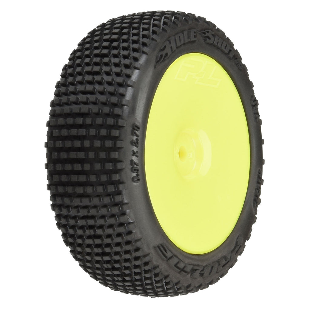 PRO1031713 1/14 Hole Shot 3.0 F/R Tire MTD 12mm Yellow Velocity (4): Typhon GROM