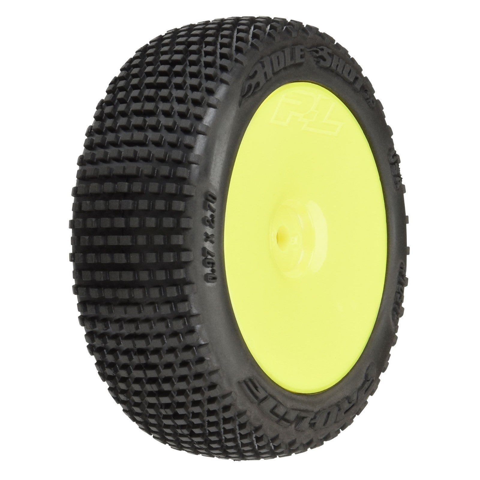 PRO1031713 1/14 Hole Shot 3.0 F/R Tire MTD 12mm Yellow Velocity (4): Typhon GROM