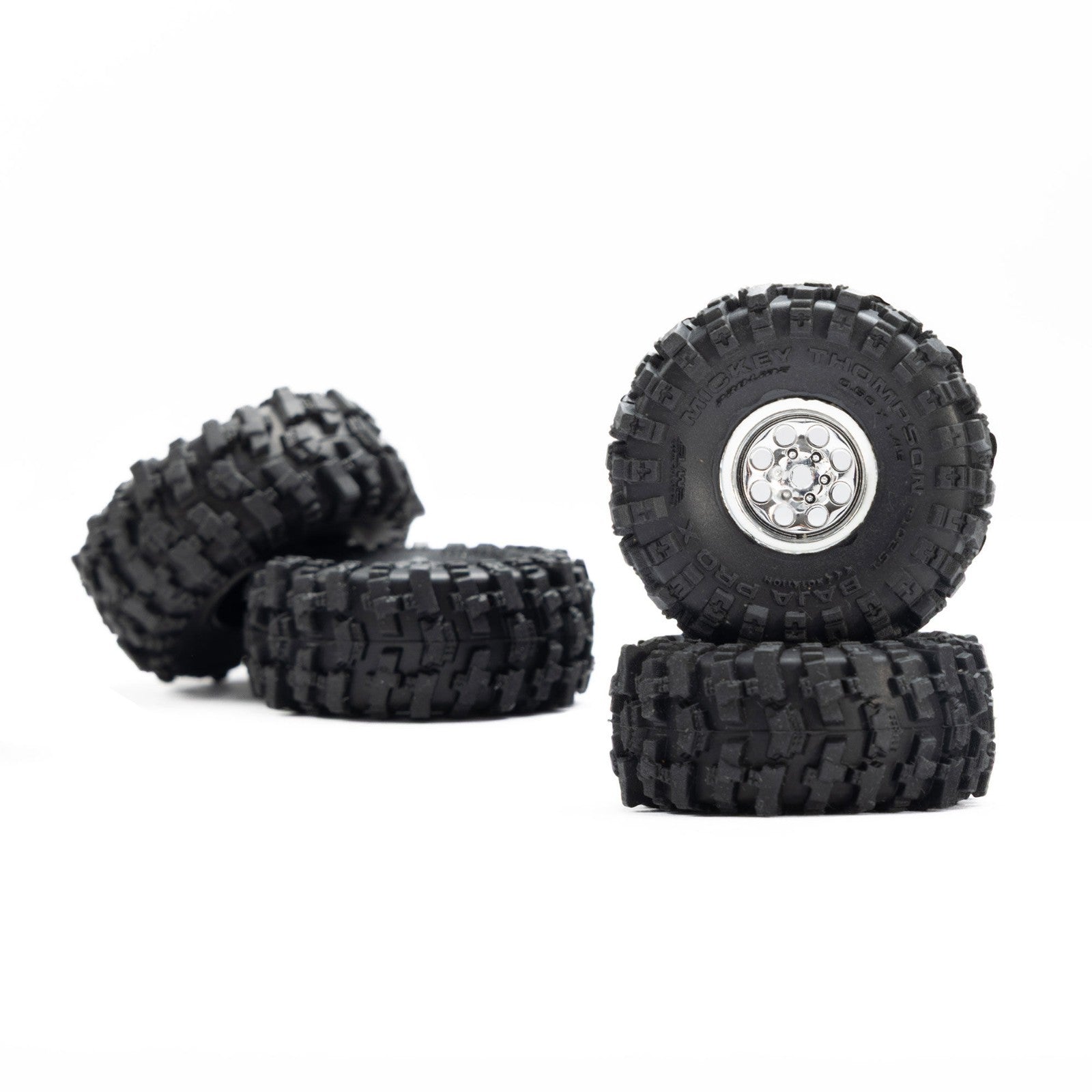 PRO1025110 1/30 Baja Pro X Front/Rear Mounted Chrome Beast Tires (4) Axial SCX30